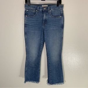 Madewell Cali Demi Boot Raw Hem Denim Jeans 28